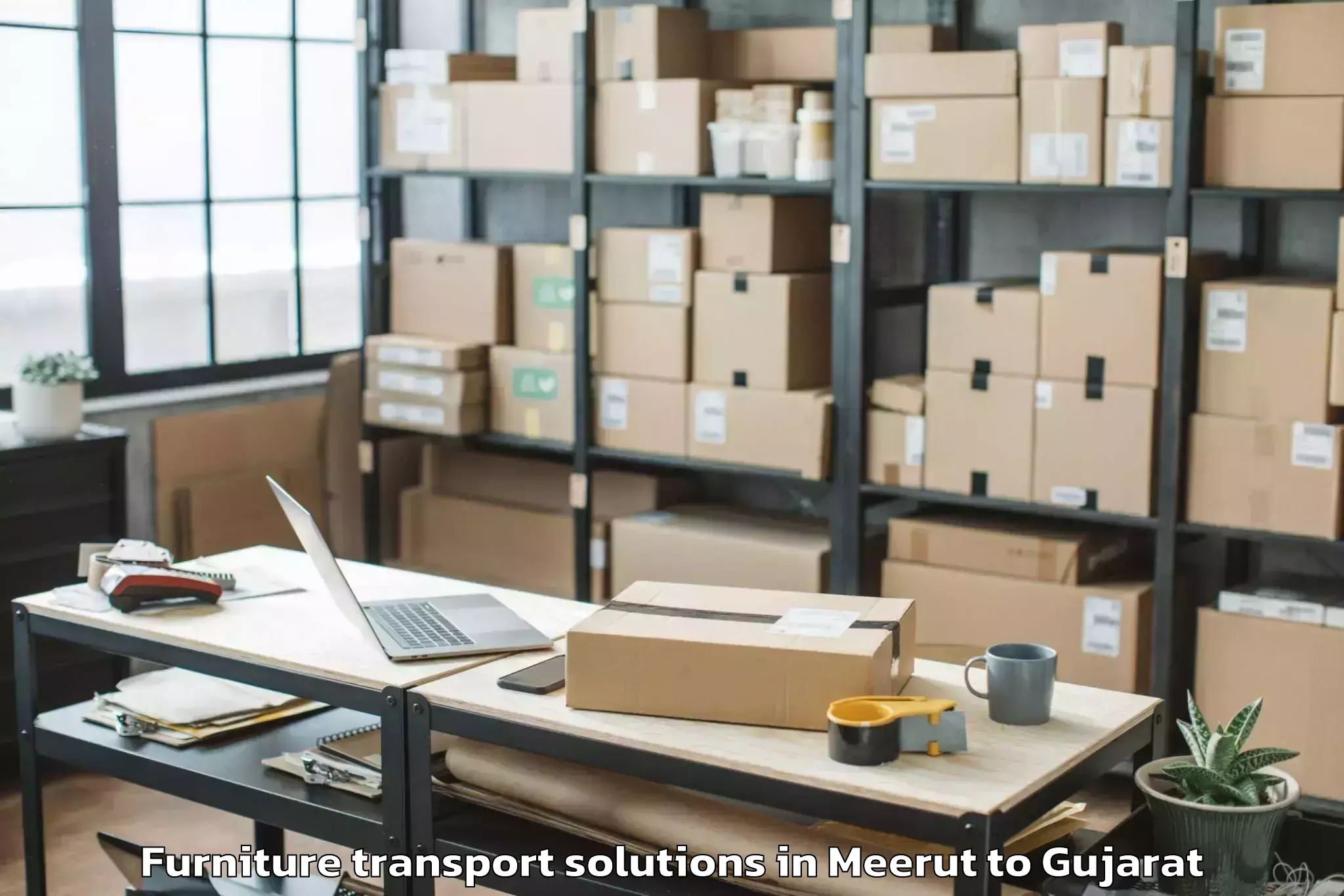 Trusted Meerut to Nadiad Furniture Transport Solutions